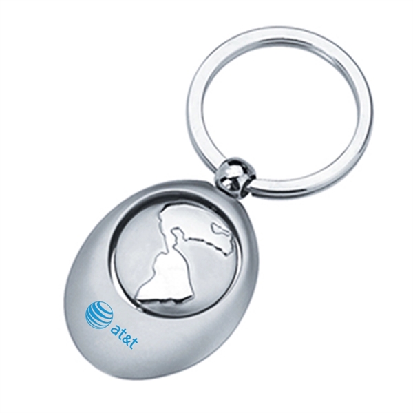 Silver globe shaped swivel keyring made of metal for a sophisticated... from ASI 40544 Binaco / Binaline