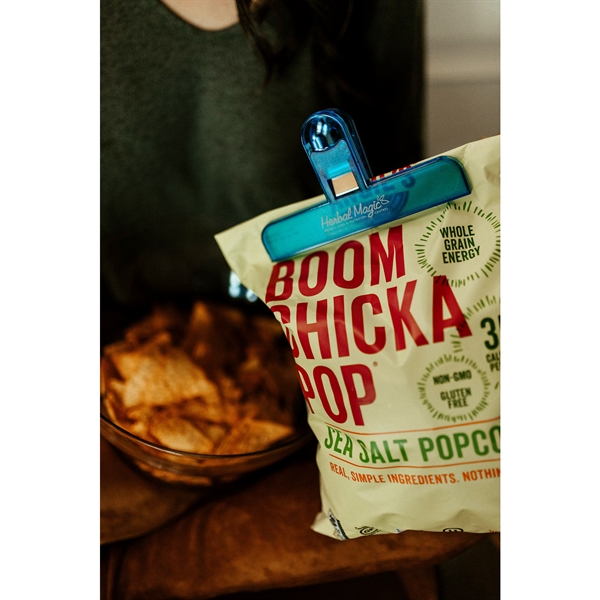 Snack bag clip with ribbed teeth.... from ASI 57653 Gold Bond