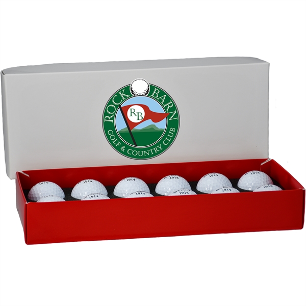 Golf balls with a custom-labeled box.... from ASI 57653 Gold Bond