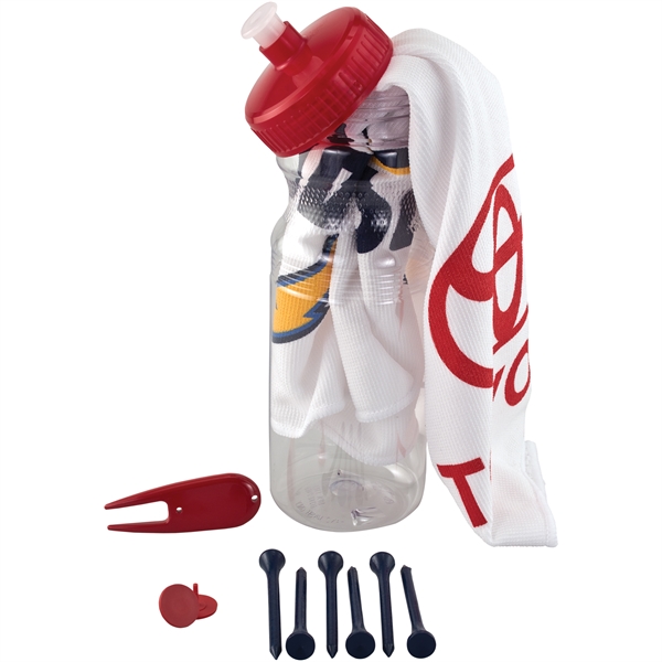Golf set with a golf towel, 6 tees, divot, 2 ball... from ASI 57653 Gold Bond