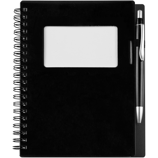 Spiral-bound notebook with 126 stone sheets, business card window on the... from ASI 57653 Gold Bond
