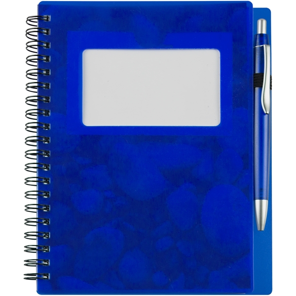 Spiral-bound notebook with 126 stone sheets, business card window on the... from ASI 57653 Gold Bond
