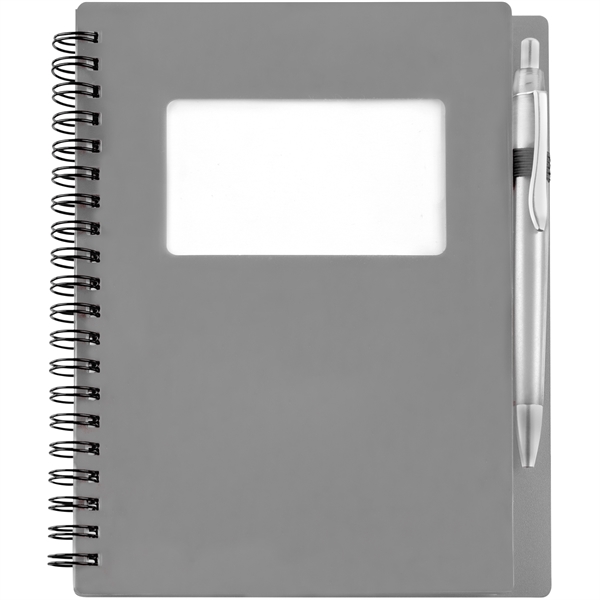 Spiral-bound notebook with 126 stone sheets, business card window on the... from ASI 57653 Gold Bond