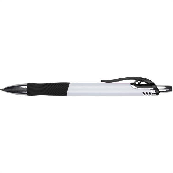 Ballpoint pen with a pocket clip and grip section.... from ASI 57653 Gold Bond