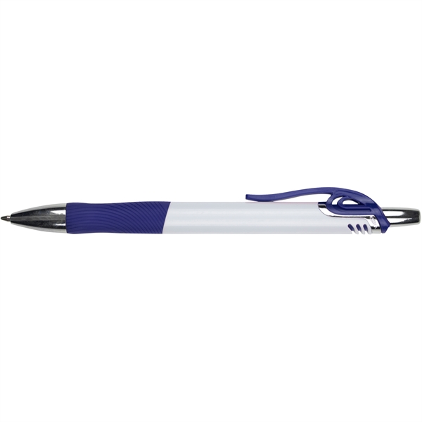 Ballpoint pen with a pocket clip and grip section.... from ASI 57653 Gold Bond
