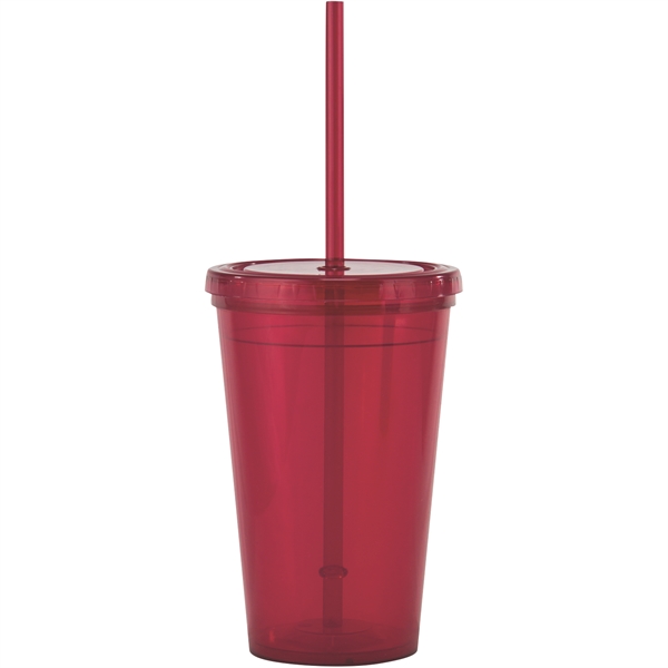 16-ounce drinking glass with a lid, straw, and double-wall insulation.... from ASI 57653 Gold Bond