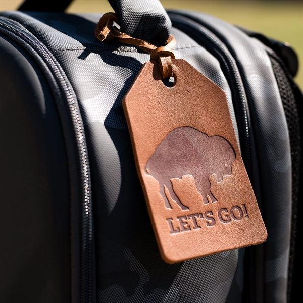 Genuine Leather One-Piece Bag Tag with a Leather Lace. Add your... from ASI 75126 Oowee Products