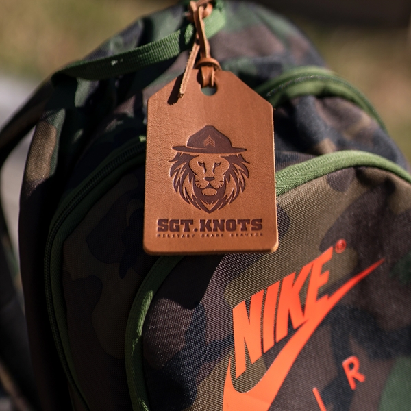 Genuine Leather One-Piece Bag Tag with a Leather Lace. Add your... from ASI 75126 Oowee Products