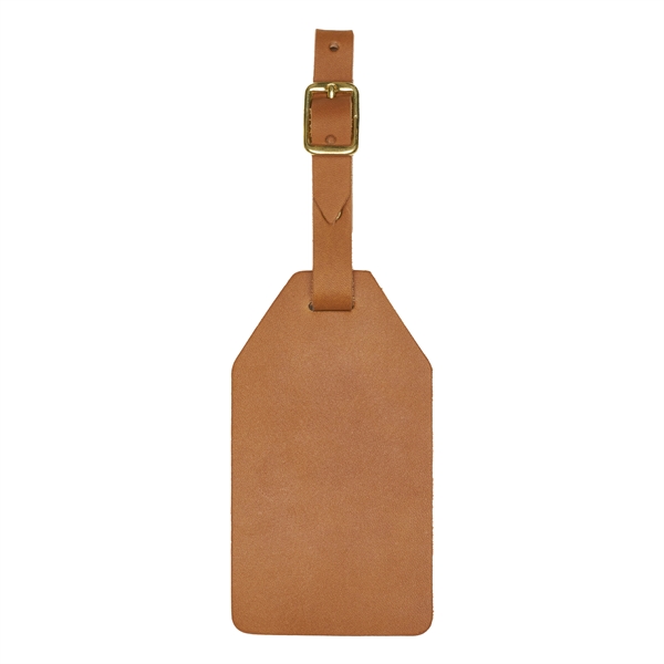 Genuine Leather One-Piece Bag Tag with a Brass Buckle and adjustable... from ASI 75126 Oowee Products