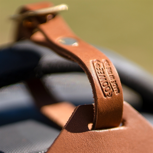 Genuine Leather One-Piece Bag Tag with a Brass Buckle and adjustable... from ASI 75126 Oowee Products