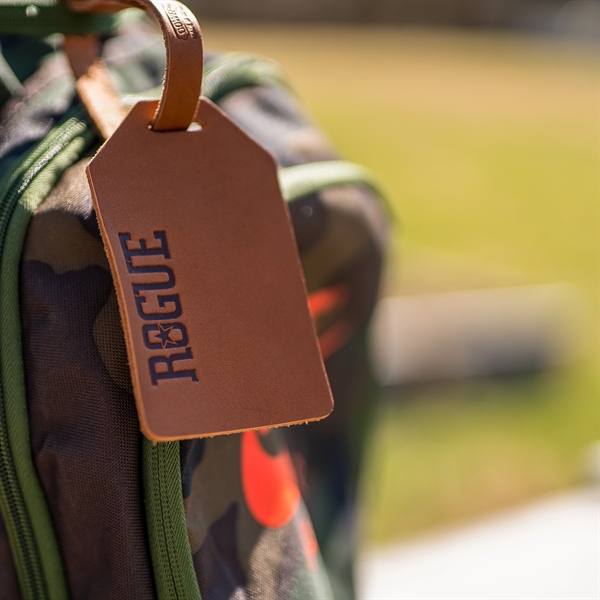 Genuine Leather One-Piece Bag Tag with a Brass Buckle and adjustable... from ASI 75126 Oowee Products