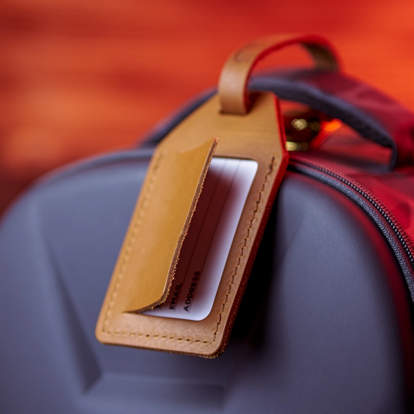 Genuine Leather Sewn Two Piece Luggage Tag with Information Card Covered... from ASI 75126 Oowee Products