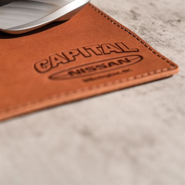 100% Full Grain Leather Mouse Pad with Decorative Stitch. 10" by... from ASI 75126 Oowee Products