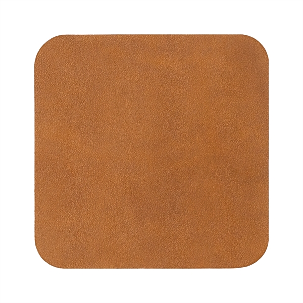 Custom Square 100% Full Grain Leather Coasters. 3.75" x 3.75" Square... from ASI 75126 Oowee Products / OOWEE PRODUCTS