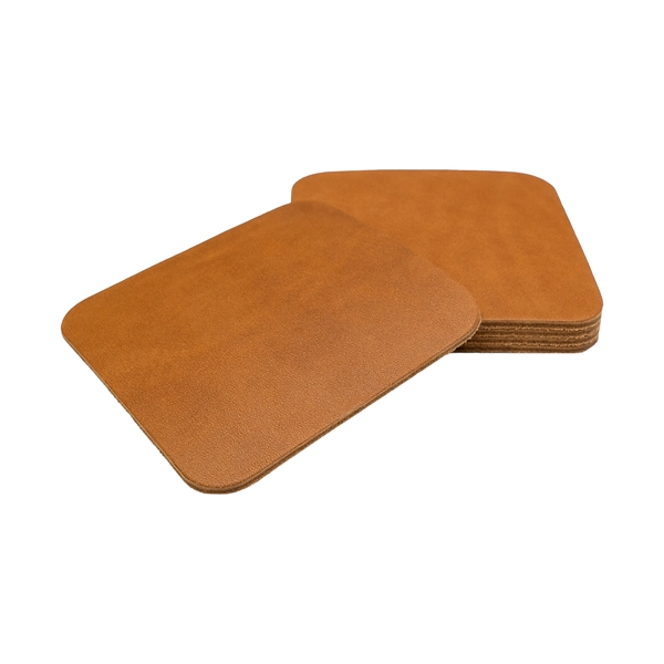 Custom Square 100% Full Grain Leather Coasters. 3.75" x 3.75" Square... from ASI 75126 Oowee Products / OOWEE PRODUCTS