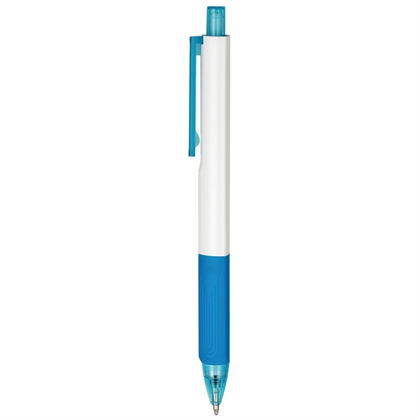 Three-sided, white barrel ballpoint in 7 trim colors.... from ASI 82498 RiteLine LLC