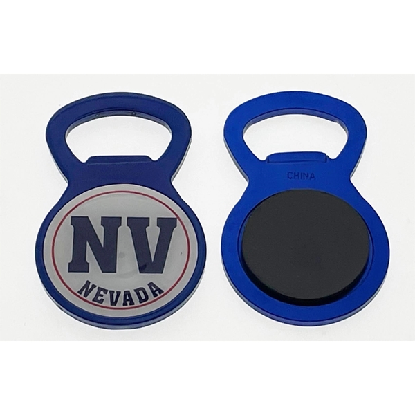 Circle bottle opener magnet 2.5" high by 1.5" wide.... from ASI 40610 Perry Blackburne Inc / KEYTAGLINE