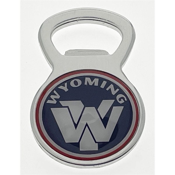 Circle bottle opener magnet 2.5" high by 1.5" wide.... from ASI 40610 Perry Blackburne Inc / KEYTAGLINE