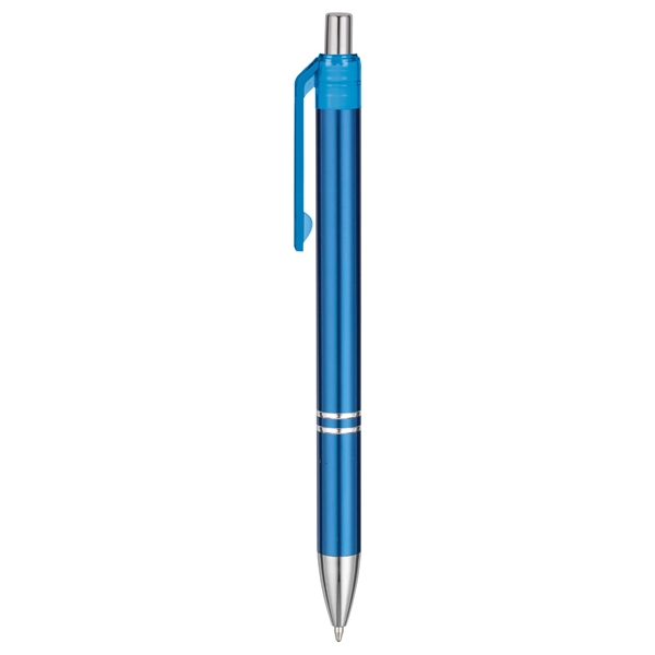 Economical Metal Retractable Ballpoint pen with chromatic color barrels available... from ASI 82498 RiteLine LLC