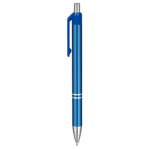 Economical Metal Retractable Ballpoint pen with chromatic color barrels available... from ASI 82498 RiteLine LLC