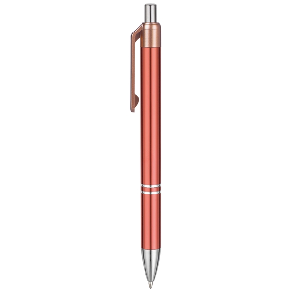 Economical Metal Retractable Ballpoint pen with chromatic color barrels available... from ASI 82498 RiteLine LLC