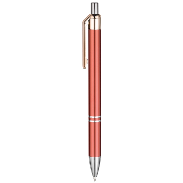 Economical Metal Retractable Ballpoint pen with chromatic color barrels available... from ASI 82498 RiteLine LLC