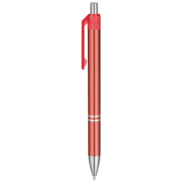 Economical Metal Retractable Ballpoint pen with chromatic color barrels available... from ASI 82498 RiteLine LLC