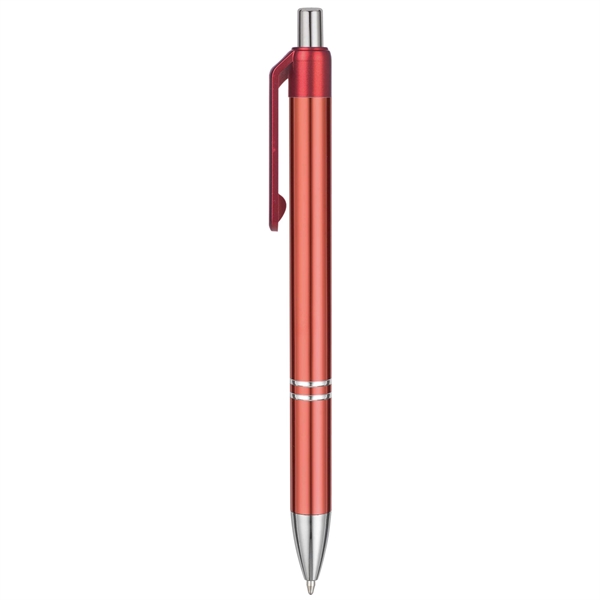 Economical Metal Retractable Ballpoint pen with chromatic color barrels available... from ASI 82498 RiteLine LLC