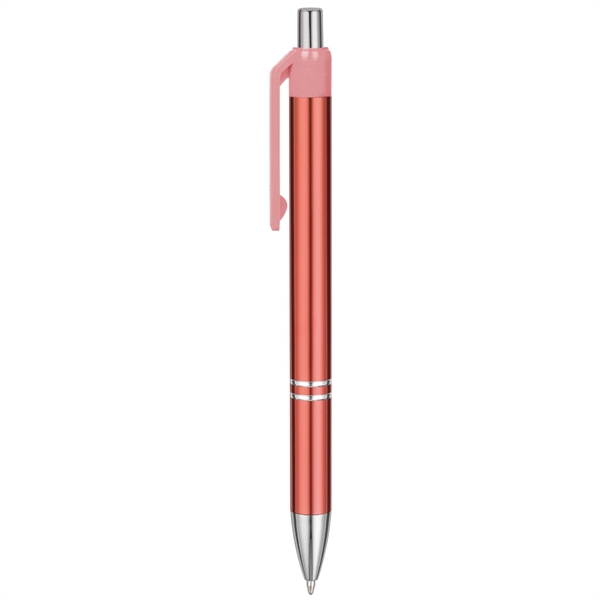 Economical Metal Retractable Ballpoint pen with chromatic color barrels available... from ASI 82498 RiteLine LLC