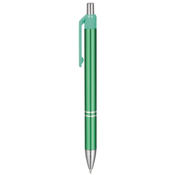 Economical Metal Retractable Ballpoint pen with chromatic color barrels available... from ASI 82498 RiteLine LLC