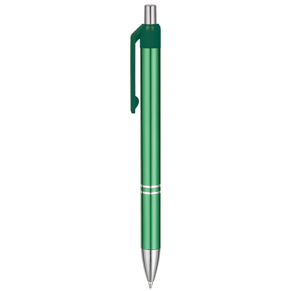 Economical Metal Retractable Ballpoint pen with chromatic color barrels available... from ASI 82498 RiteLine LLC