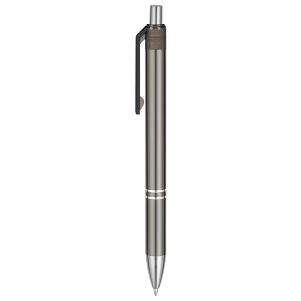 Economical Metal Retractable Ballpoint pen with chromatic color barrels available... from ASI 82498 RiteLine LLC