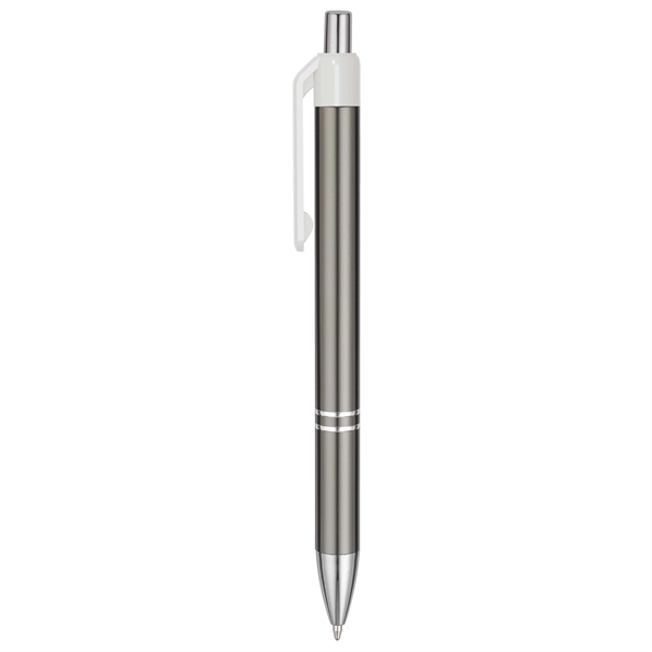 Economical Metal Retractable Ballpoint pen with chromatic color barrels available... from ASI 82498 RiteLine LLC