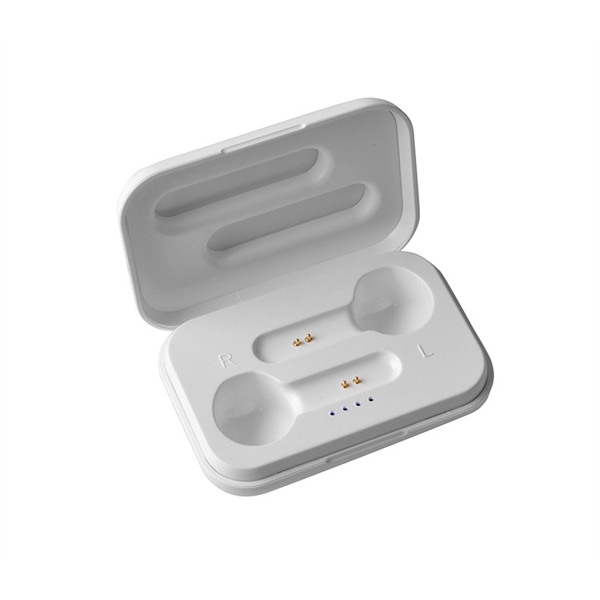 Hands-free wireless bluetooth earbuds with charging case plus 1c1p silkscreen imprint... from ASI 37218 Athena Promo (tm)