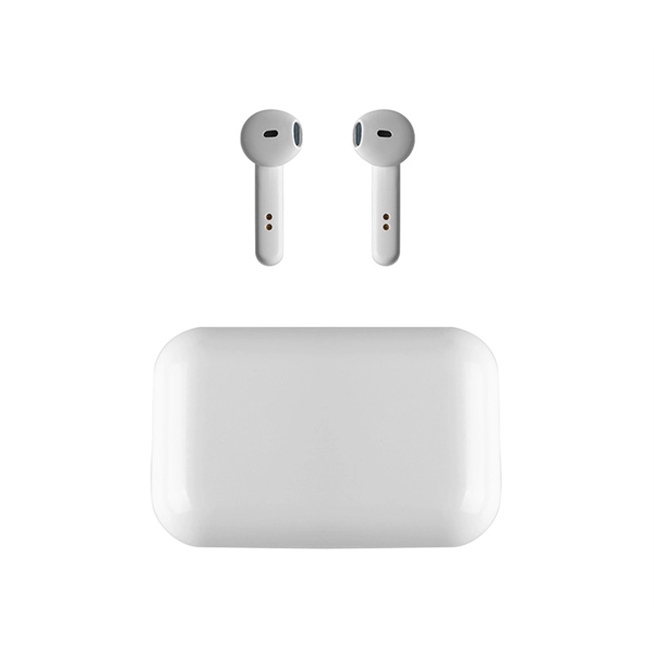 Hands-free wireless bluetooth earbuds with charging case plus 1c1p silkscreen imprint... from ASI 37218 Athena Promo (tm)