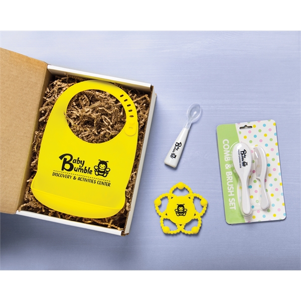 Baby kit that includes a baby spoon, silicone baby bib, silicone... from ASI 62190 Illini