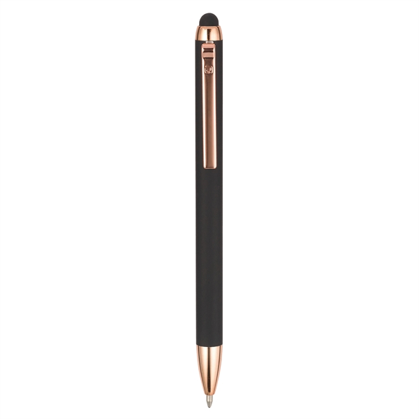 Soft-touch, Metal barrel retractable ballpoint/stylus pen... from ASI 82498 RiteLine LLC