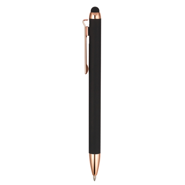 Soft-touch, Metal barrel retractable ballpoint/stylus pen... from ASI 82498 RiteLine LLC