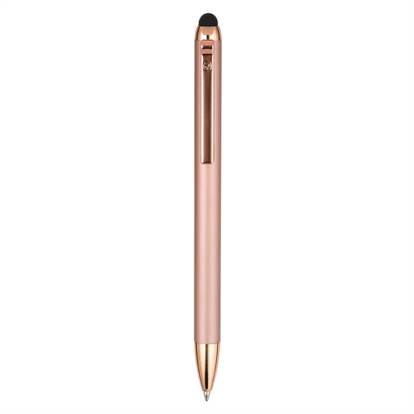 Soft-touch, Metal barrel retractable ballpoint/stylus pen... from ASI 82498 RiteLine LLC