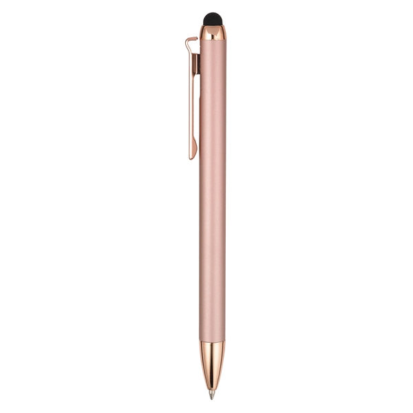 Soft-touch, Metal barrel retractable ballpoint/stylus pen... from ASI 82498 RiteLine LLC
