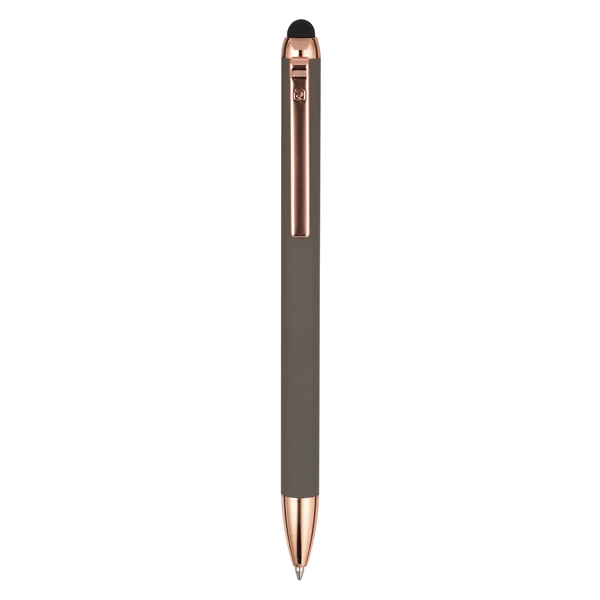 Soft-touch, Metal barrel retractable ballpoint/stylus pen... from ASI 82498 RiteLine LLC