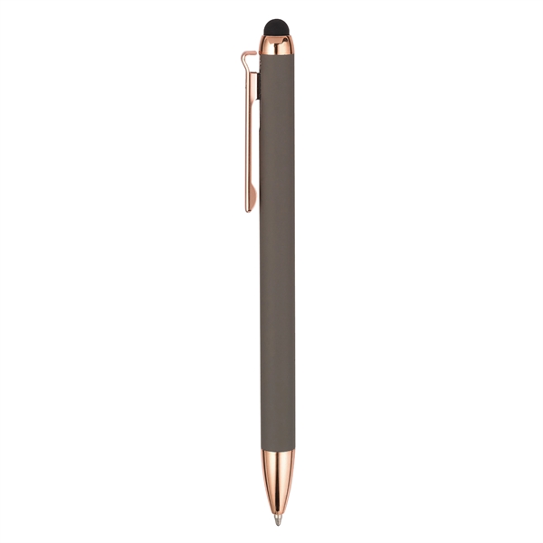 Soft-touch, Metal barrel retractable ballpoint/stylus pen... from ASI 82498 RiteLine LLC