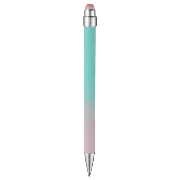 Soft-touch pen, ombre-color mix barrels coupled with slide-action retraction mechanism... from ASI 82498 RiteLine LLC