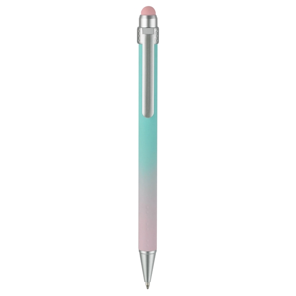 Soft-touch pen, ombre-color mix barrels coupled with slide-action retraction mechanism... from ASI 82498 RiteLine LLC