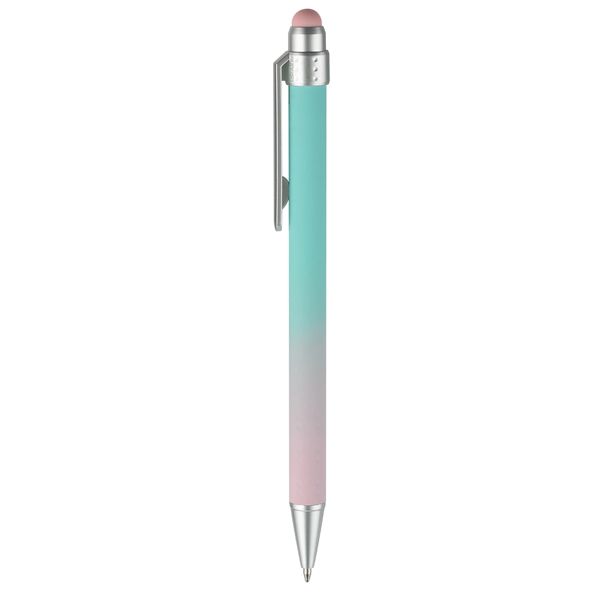 Soft-touch pen, ombre-color mix barrels coupled with slide-action retraction mechanism... from ASI 82498 RiteLine LLC