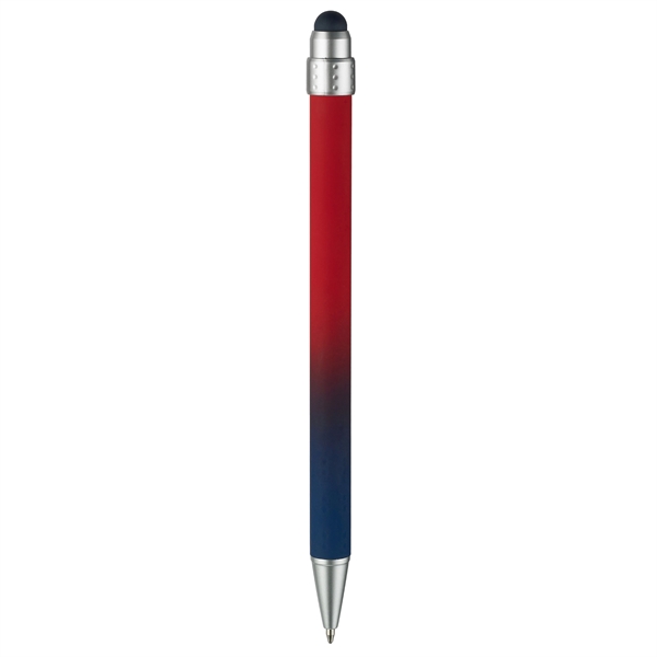 Soft-touch pen, ombre-color mix barrels coupled with slide-action retraction mechanism... from ASI 82498 RiteLine LLC