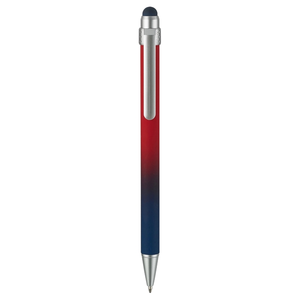 Soft-touch pen, ombre-color mix barrels coupled with slide-action retraction mechanism... from ASI 82498 RiteLine LLC