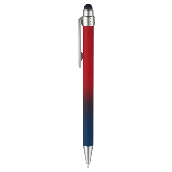 Soft-touch pen, ombre-color mix barrels coupled with slide-action retraction mechanism... from ASI 82498 RiteLine LLC