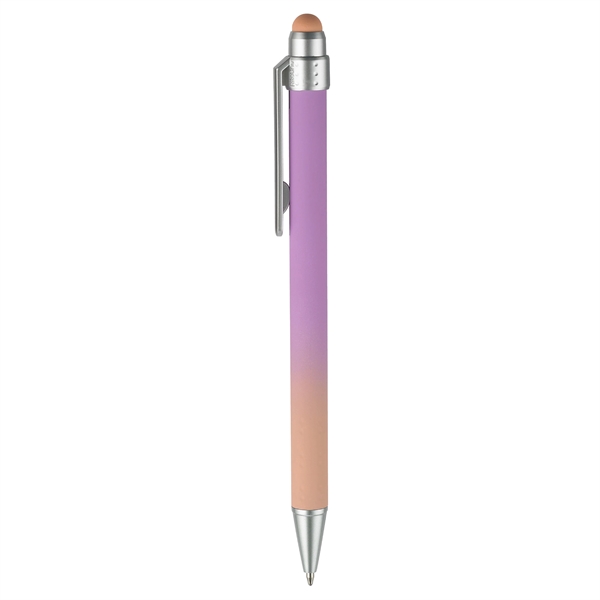 Soft-touch pen, ombre-color mix barrels coupled with slide-action retraction mechanism... from ASI 82498 RiteLine LLC