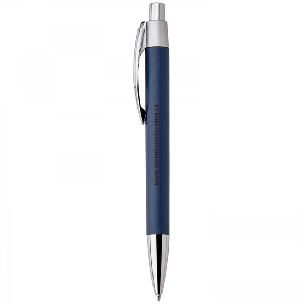 Bamboo and metal push-action pen with plastic trim. Trim made with... from ASI 88660 Spector & Co.